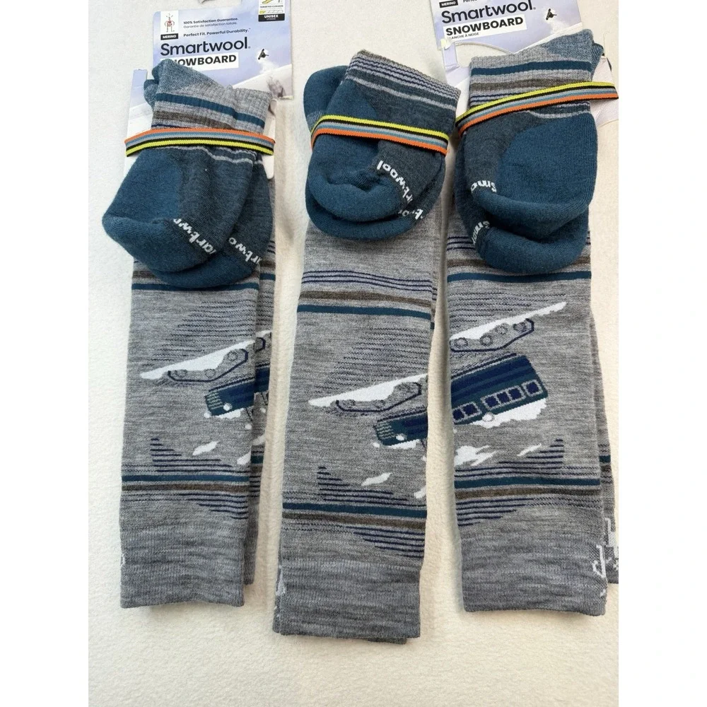 3 Pairs of SmartWool Snowboard Targeted Cushion Over The Calf Socks Size Large